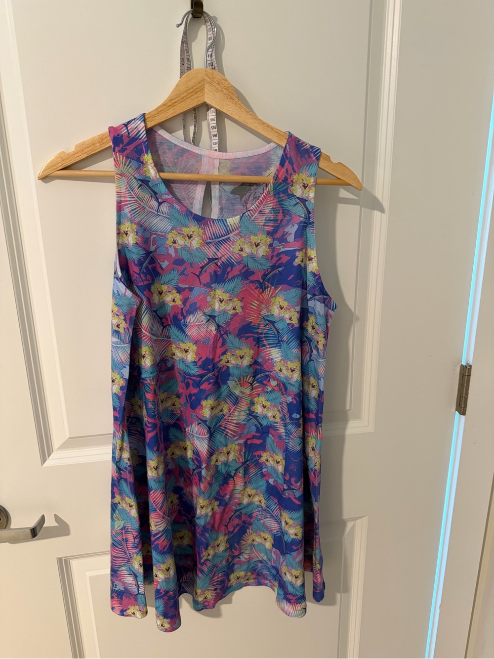 2 Guy Harvey Tropical Floral Tank Dress in Blue, Pink & Yellow